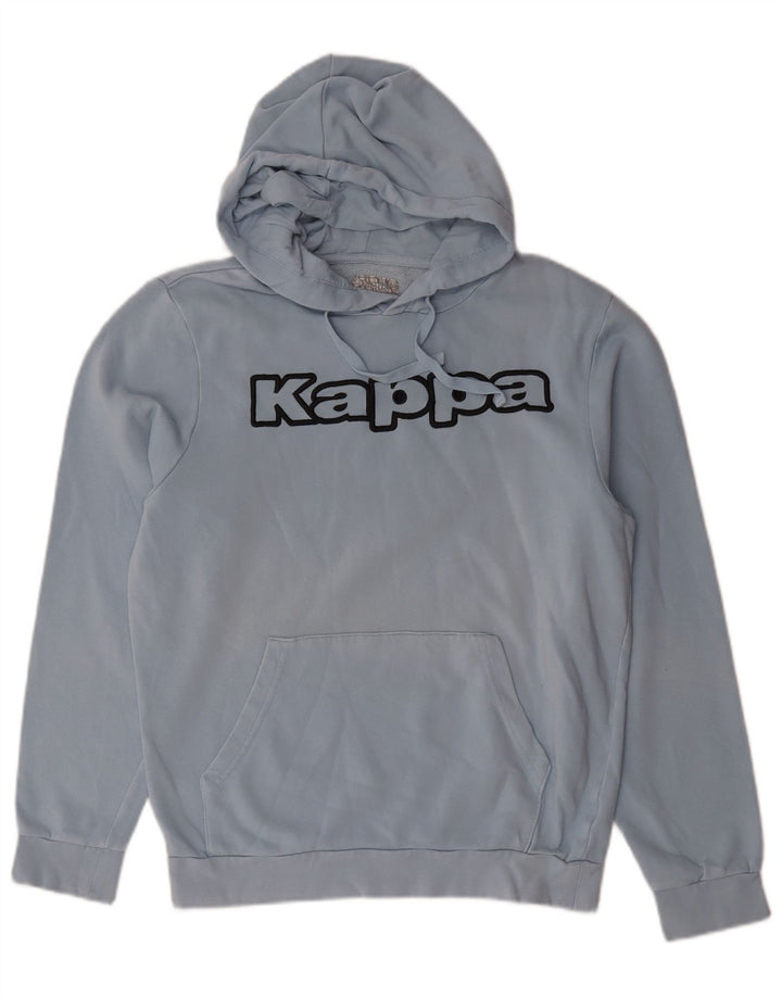 Kappa Mens Graphic Hoodie Jumper Medium Blue Cotton