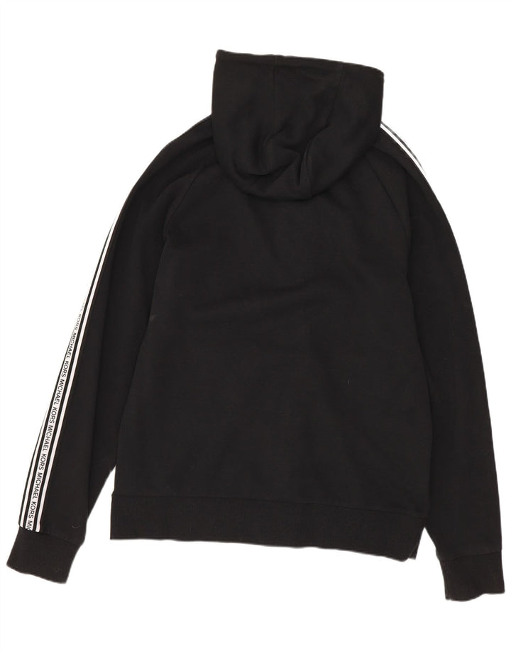 MICHAEL KORS Mens Graphic Zip Hoodie Sweater Small Black Colourblock
