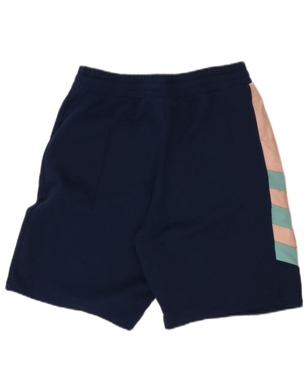 Adidas Mens Graphic Sport Shorts Small Navy Blue Colourblock Cotton