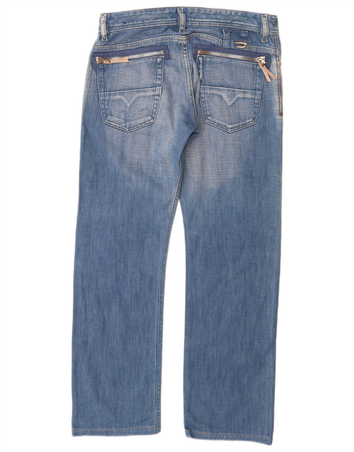 Diesel Womens Distressed Straight Jeans W30 L29 Blue Cotton