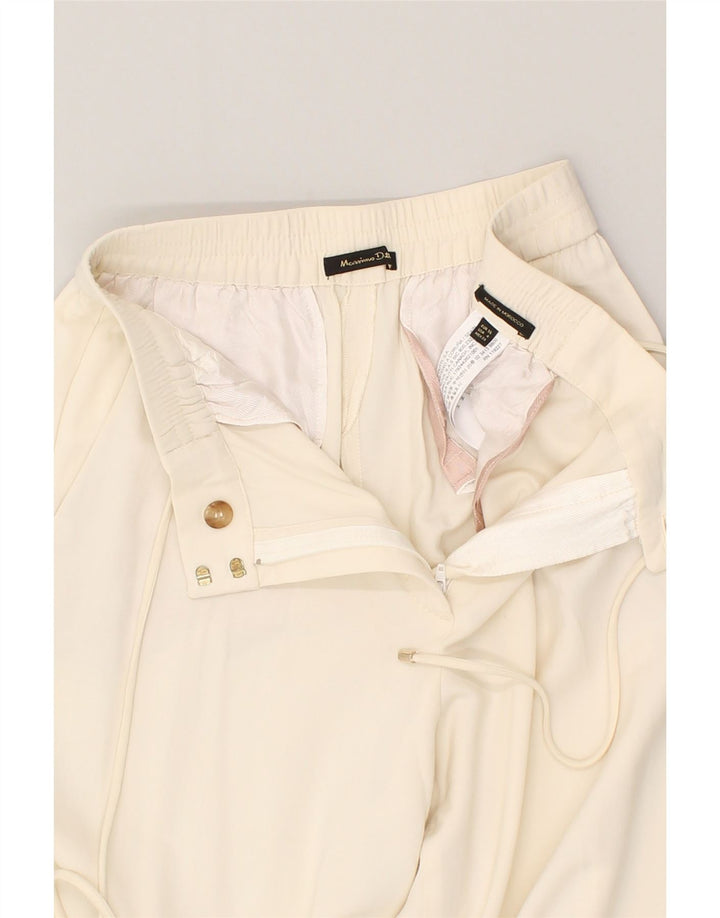 MASSIMO DUTTI Womens Slim Cropped Trousers EU 36 Small W25 L24  Off White | Vintage Massimo Dutti | Thrift | Second-Hand Massimo Dutti | Used Clothing | Messina Hembry 