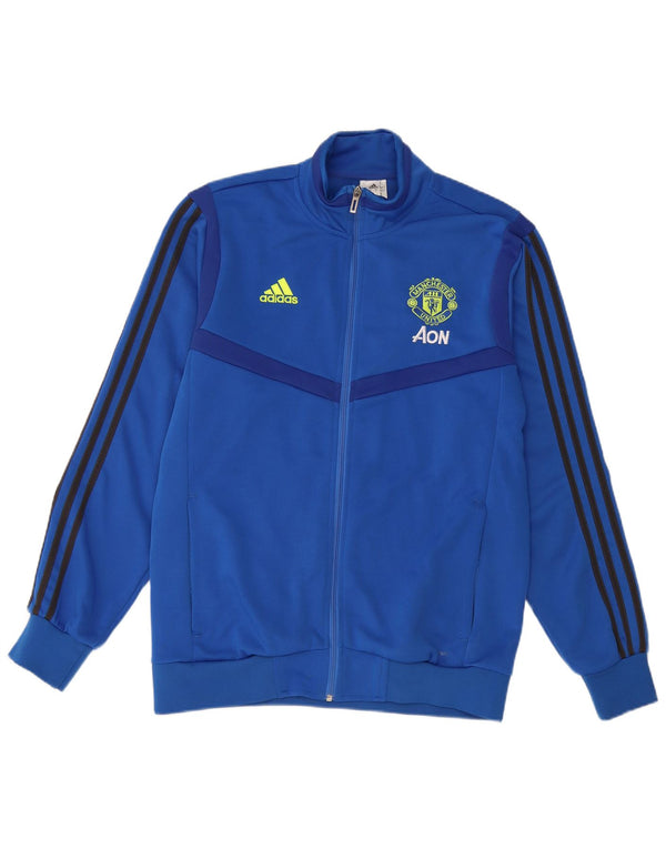 Adidas Mens Manchester United Tracksuit Top Jacket Large Blue Colourblock