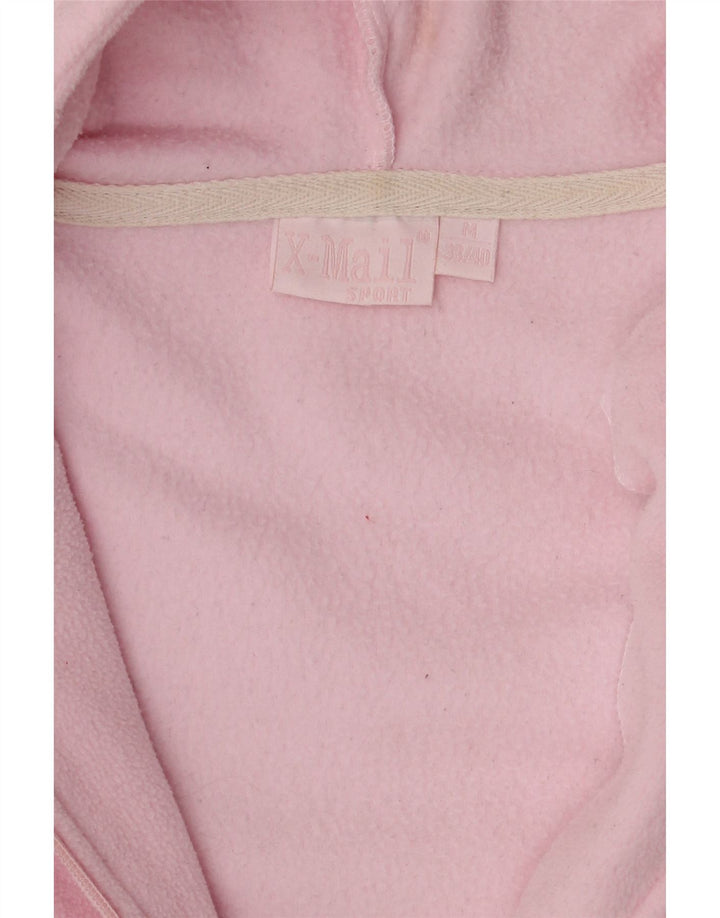 X-MAIL Womens Hooded Fleece Jacket EU 38/40 Medium Pink Polyester Vintage X-Mail and Second-Hand X-Mail from Messina Hembry 
