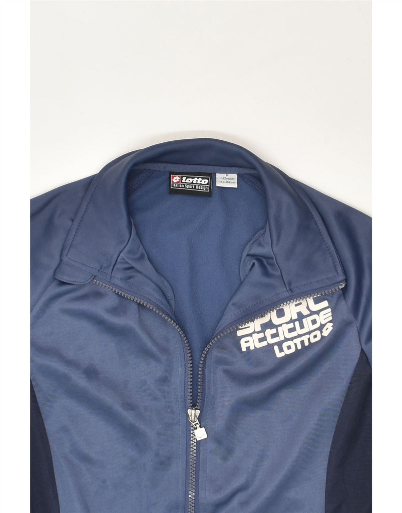 LOTTO Boys Graphic Tracksuit Top Jacket 11-12 Years Medium Navy Blue | Vintage Lotto | Thrift | Second-Hand Lotto | Used Clothing | Messina Hembry 