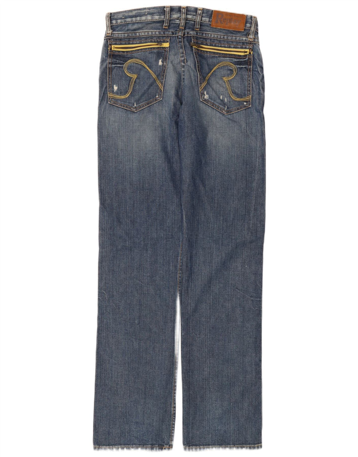 Replay Mens Distressed Straight Jeans W31 L34 Blue Cotton