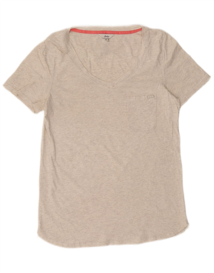 JOULES Womens T-Shirt Top UK 12 Medium Off White Flecked