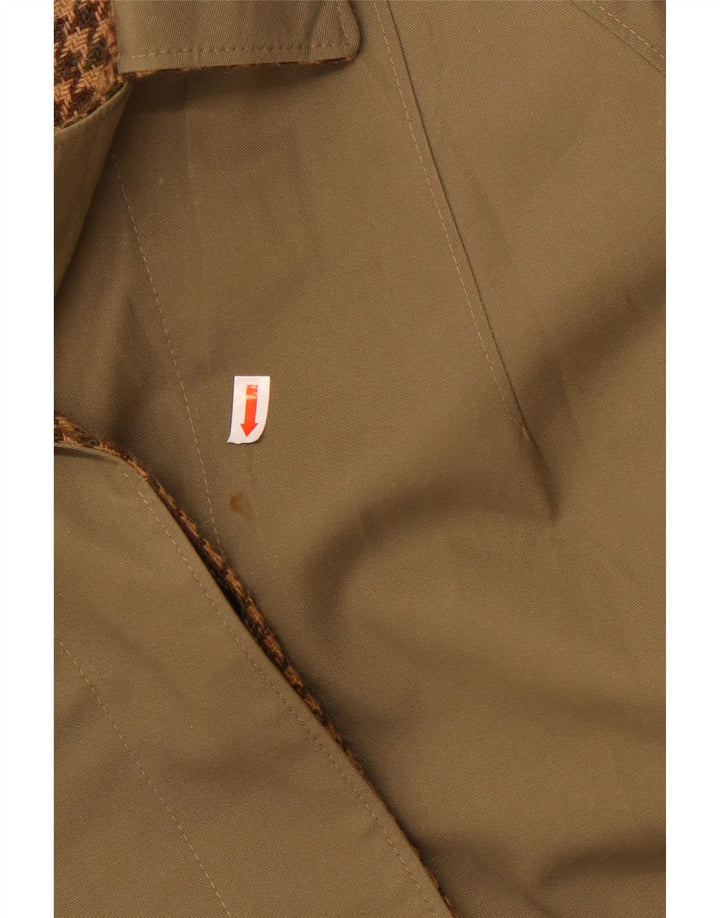 Vintage Womens Reversible Overcoat UK 14 Medium Brown Houndstooth