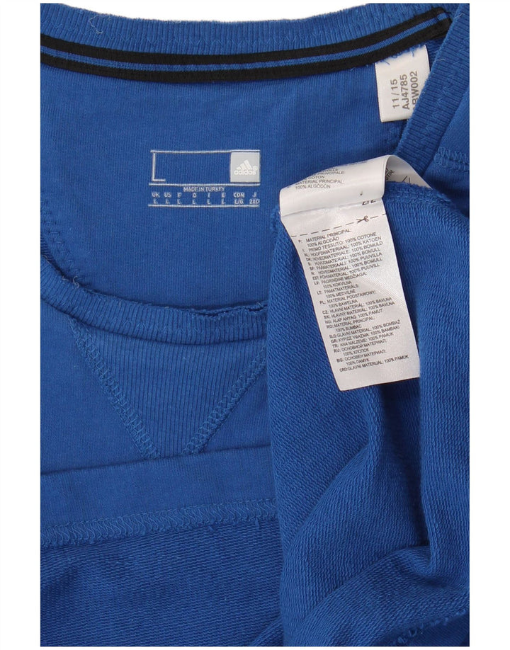 Adidas Mens Graphic T-Shirt Top Large Blue Cotton