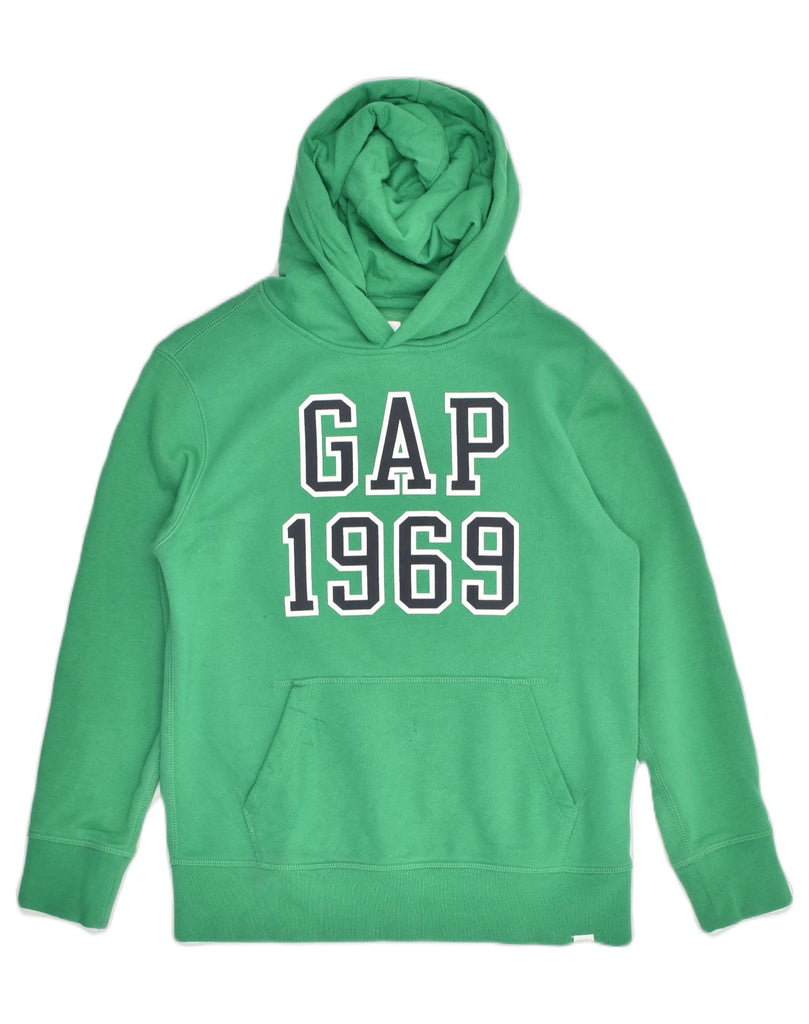 GAP Boys Graphic Hoodie Jumper 11-12 Years XL Green Cotton | Vintage Gap | Thrift | Second-Hand Gap | Used Clothing | Messina Hembry 