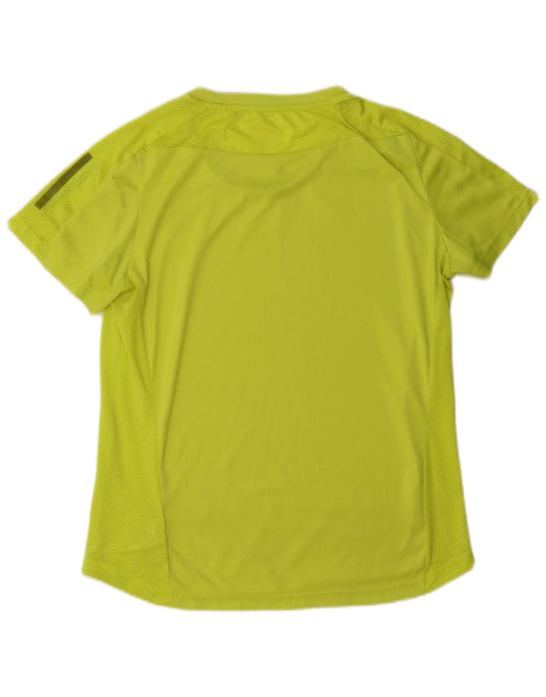 Adidas Womens Running Short Sleeve T-Shirt Top UK 16/18 Large Yellow Sports