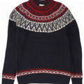 Gap Mens Turtle Neck Jumper Sweater Small Navy Blue Fair Isle Cotton