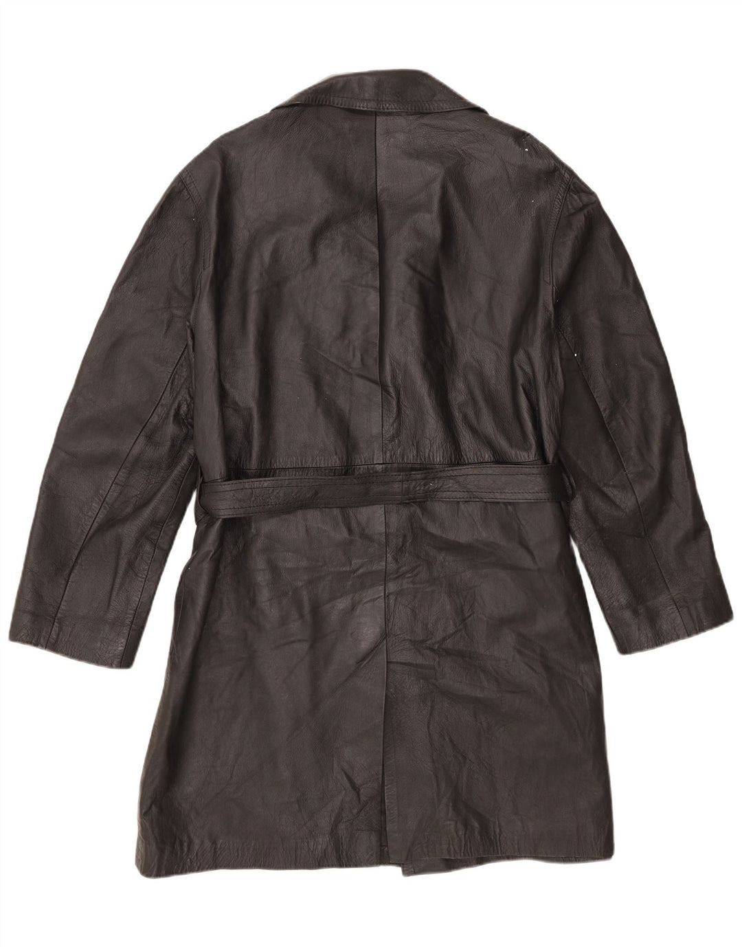 Vintage Womens Leather Coat UK 14 Large Black