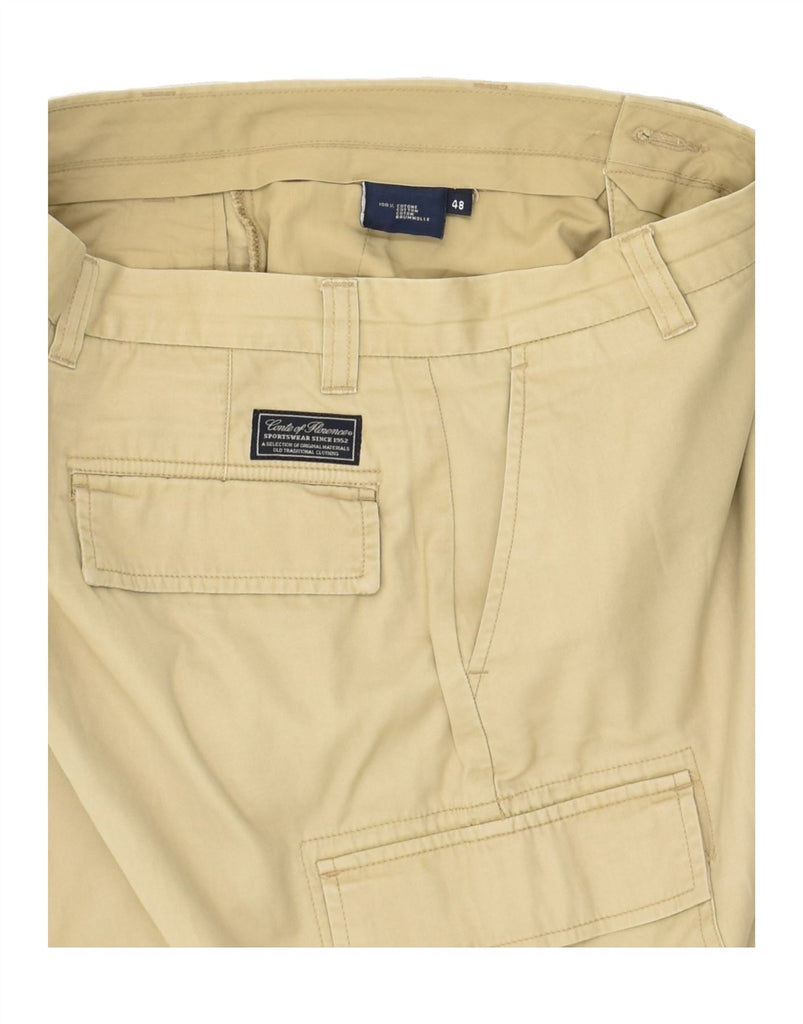 CONTE OF FLORENCE Mens Cargo Shorts IT 48 Medium W32  Beige Cotton | Vintage Conte of Florence | Thrift | Second-Hand Conte of Florence | Used Clothing | Messina Hembry 