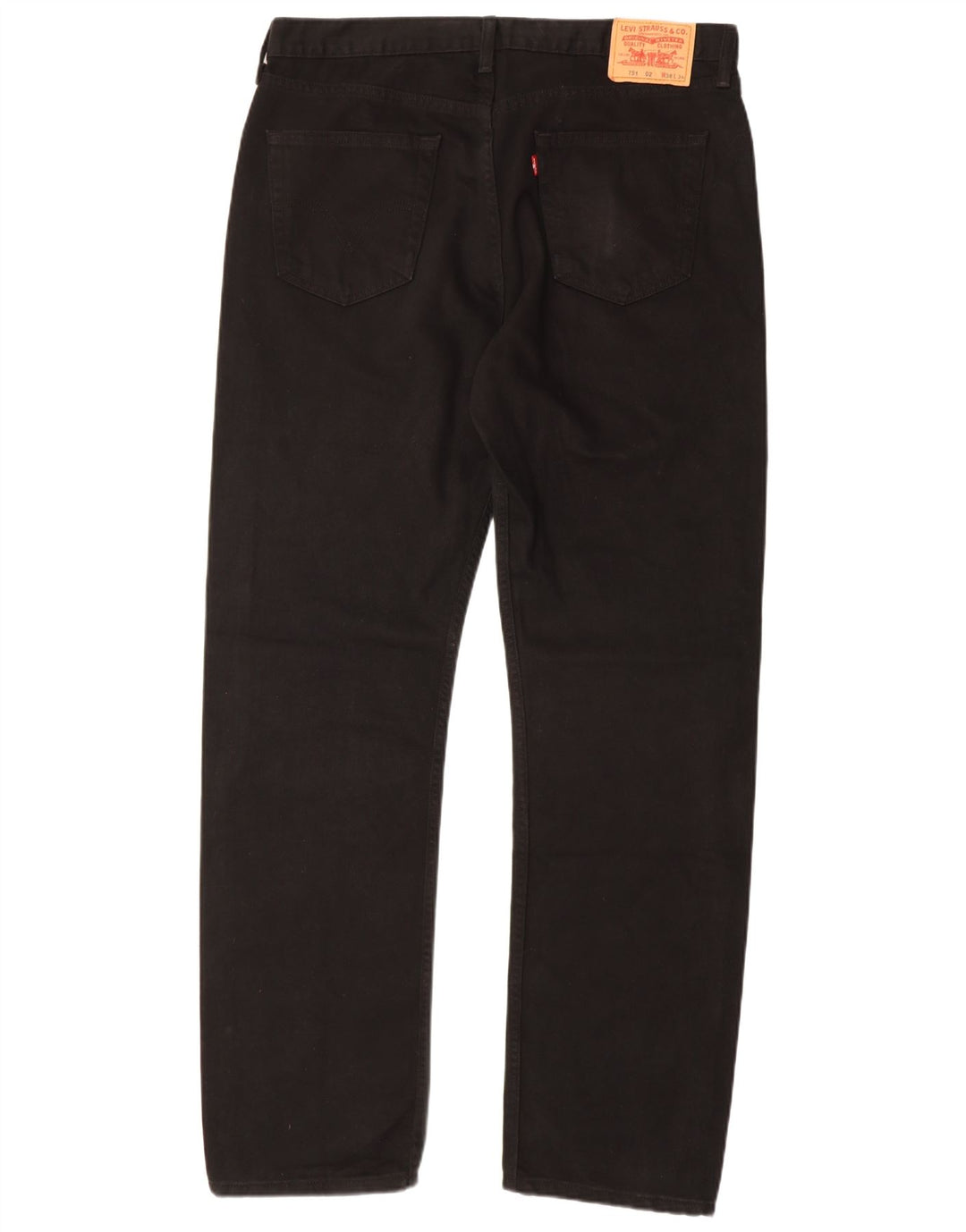 Levi's Mens 751 Straight Jeans W38 L34 Black Cotton