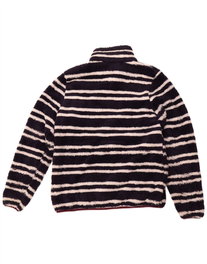 MOUNTAIN WAREHOUSE Womens Fleece Jumper UK 14 Large Navy Blue Striped