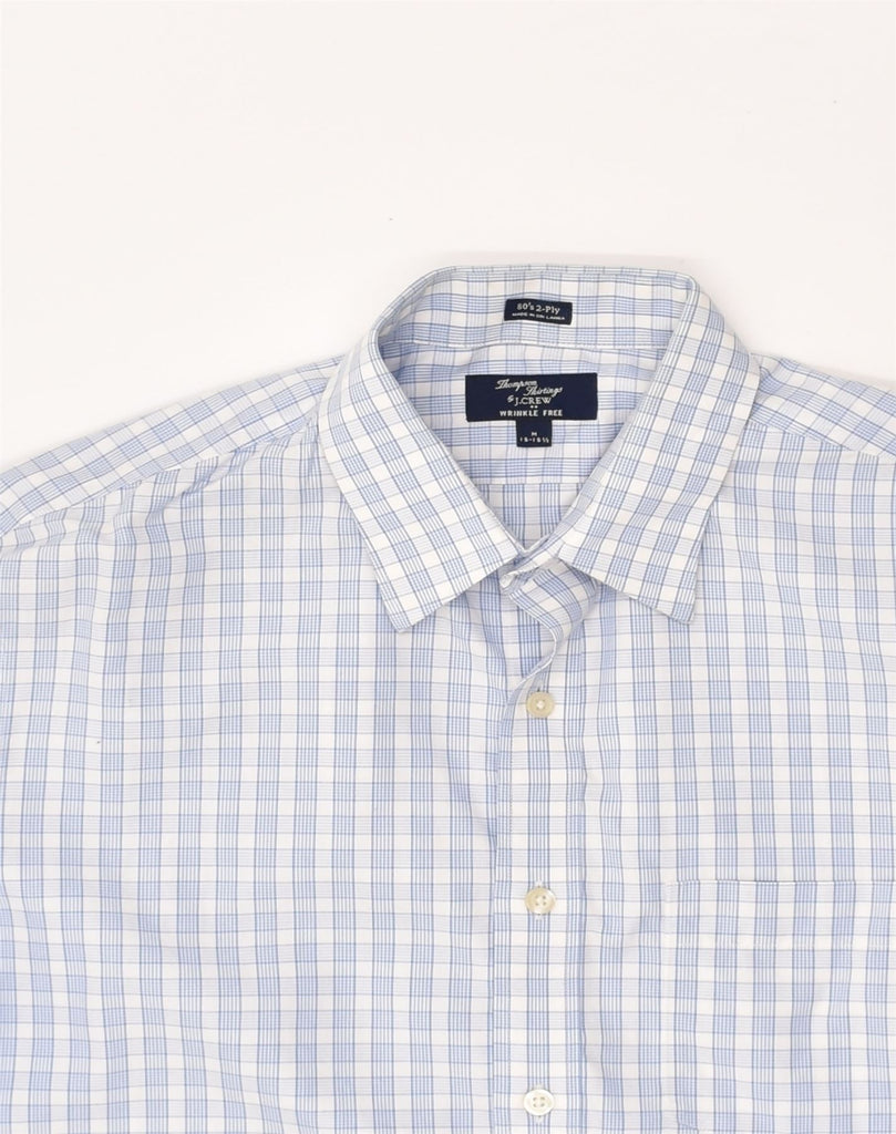 J. CREW Mens Wrinkle Free Shirt Size 15 1/2 Medium Blue Check Cotton | Vintage J. Crew | Thrift | Second-Hand J. Crew | Used Clothing | Messina Hembry 