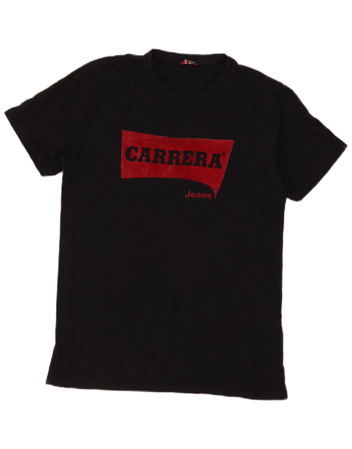 Carrera Mens Graphic T-Shirt Top Large Black