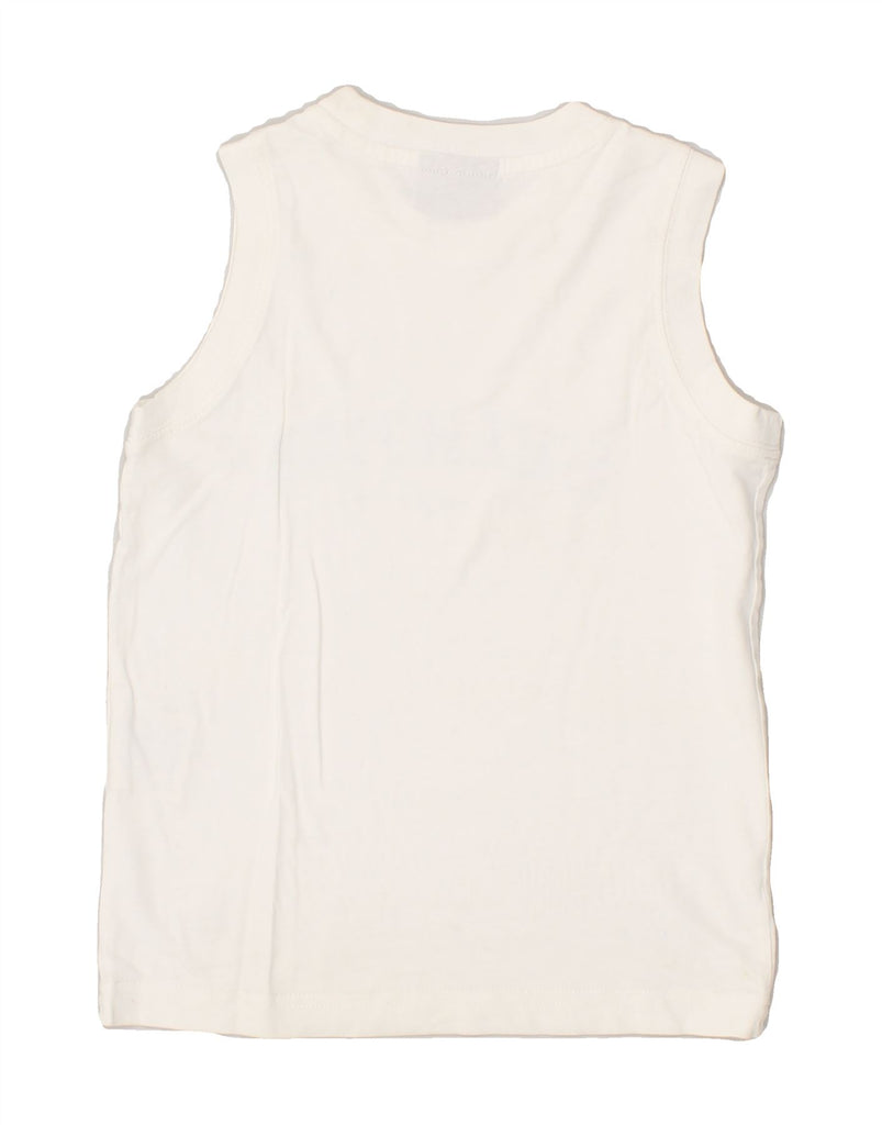 CHAMPION Boys Graphic Vest Top 5-6 Years XS White Cotton | Vintage Champion | Thrift | Second-Hand Champion | Used Clothing | Messina Hembry 