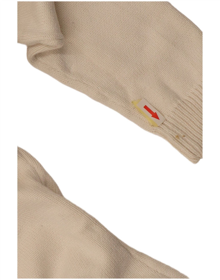 Ralph Lauren Womens Button Neck Jumper Sweater UK 14 Medium White Cotton