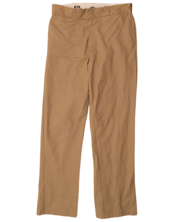 DICKIES Mens 874 Straight Chino Trousers W34 L34 Beige Polyester