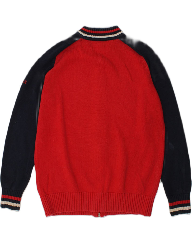 TOMMY HILFIGER Boys Cardigan Sweater 9-10 Years Red Colourblock | Vintage Tommy Hilfiger | Thrift | Second-Hand Tommy Hilfiger | Used Clothing | Messina Hembry 