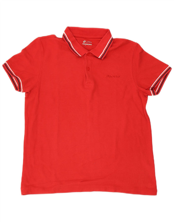 Lotto Mens Polo Shirt Large Red Cotton