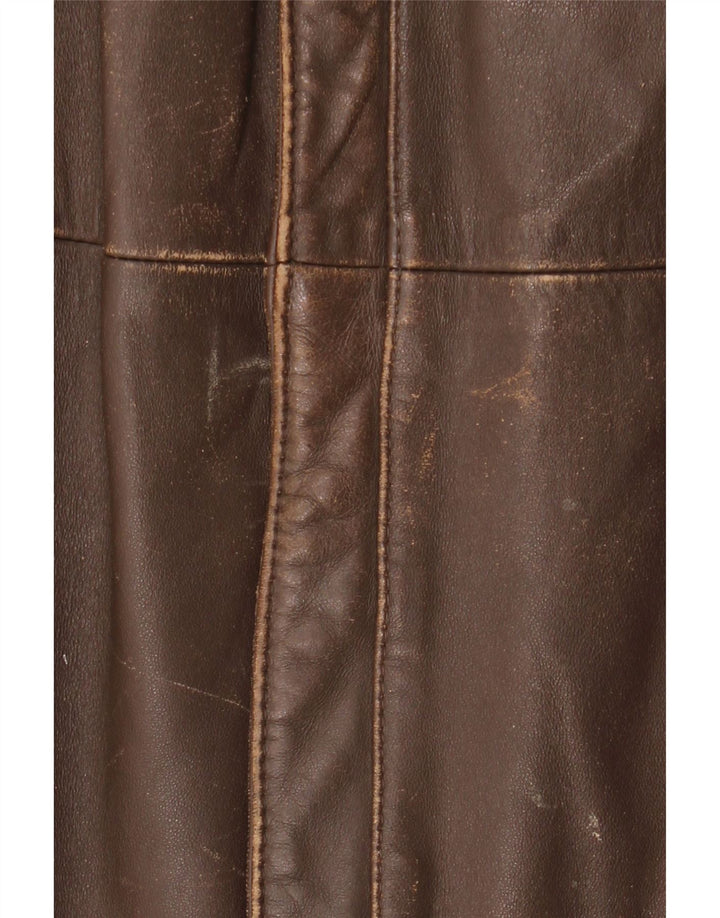 Vintage Mens Leather Jacket IT 52 XL Brown Leather