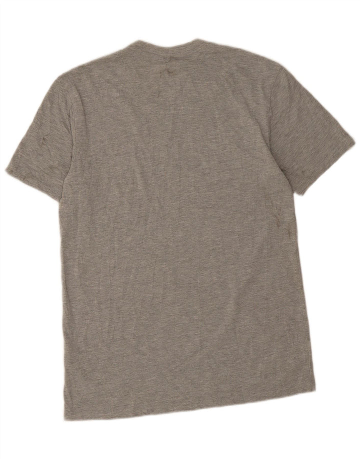 Adidas Mens Graphic T-Shirt Top Medium Grey Flecked Polyester