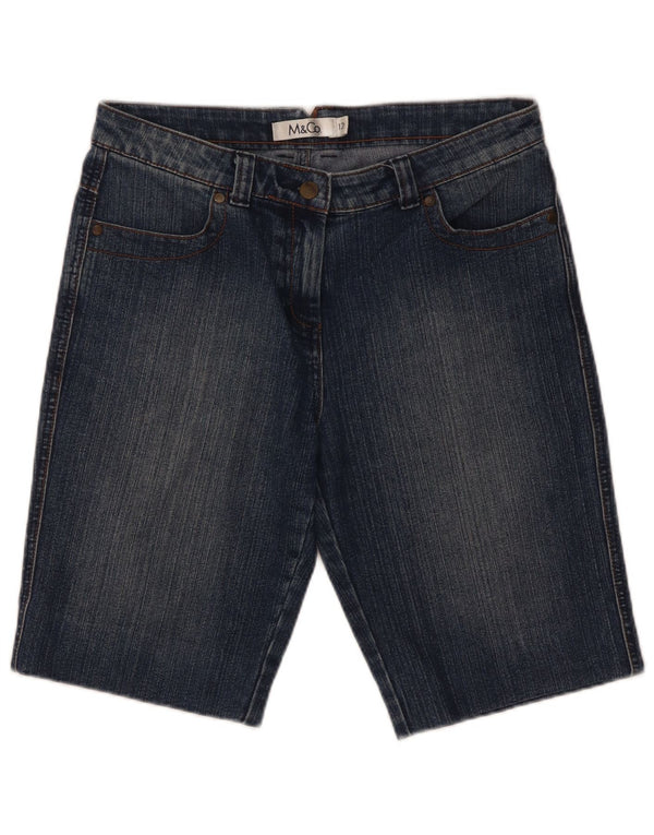 M&Co Womens Denim Shorts UK 12 Medium W32 Blue Cotton