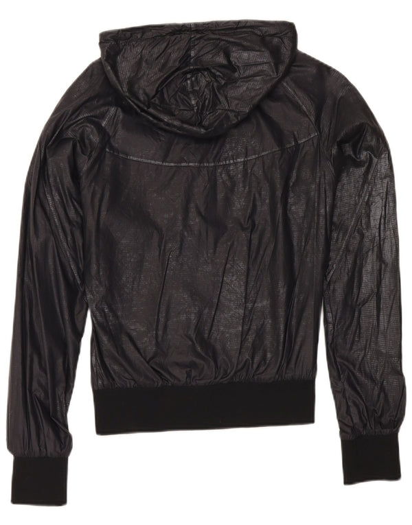 Nike Womens Hooded Windbreaker Jacket UK 10 Small Navy Blue Nylon