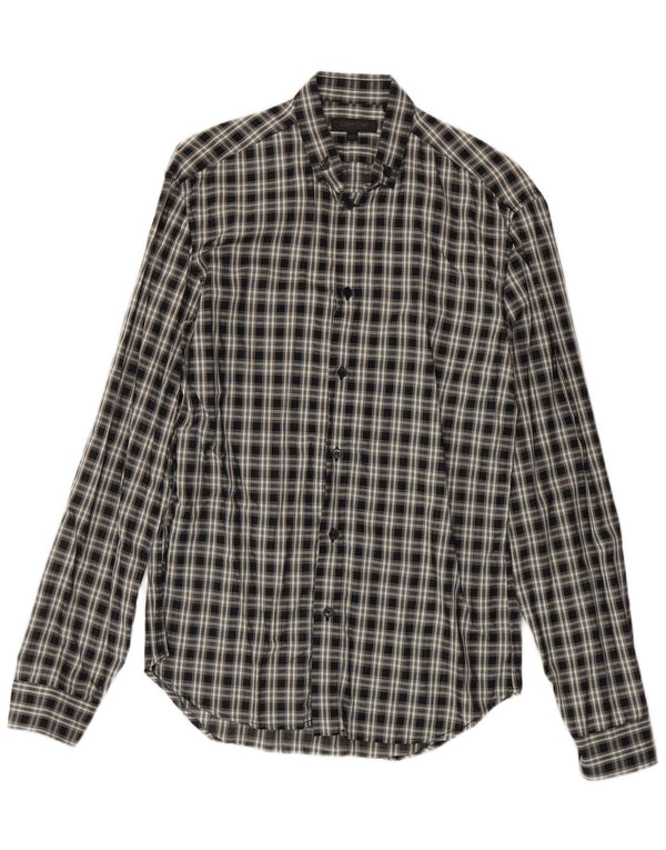 Calvin Klein Mens Shirt Medium Black Check Cotton