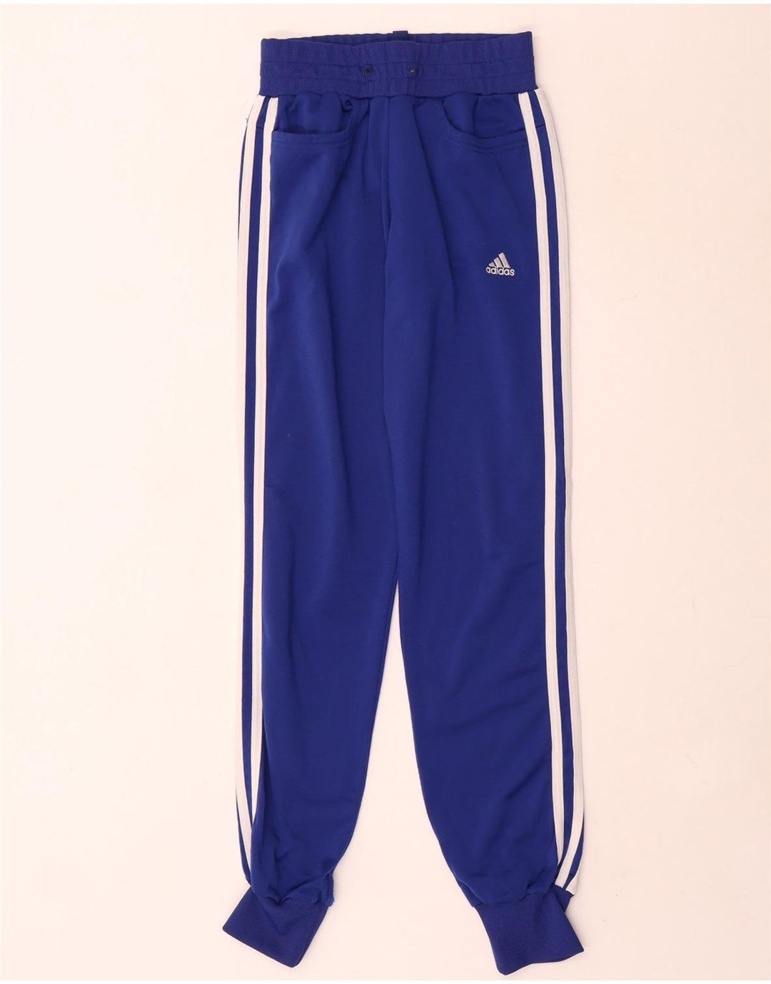 Adidas Womens Tracksuit Trousers Joggers UK 8 Small Navy Blue Polyester