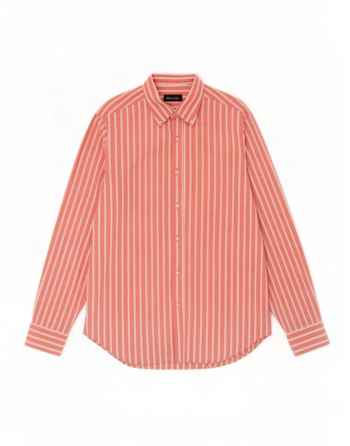 Massimo Dutti Mens Shirt Large Red Striped