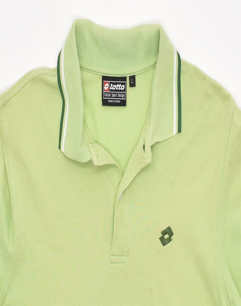 LOTTO Mens Polo Shirt Large Green Cotton | Vintage | Thrift | Second-Hand | Used Clothing | Messina Hembry 