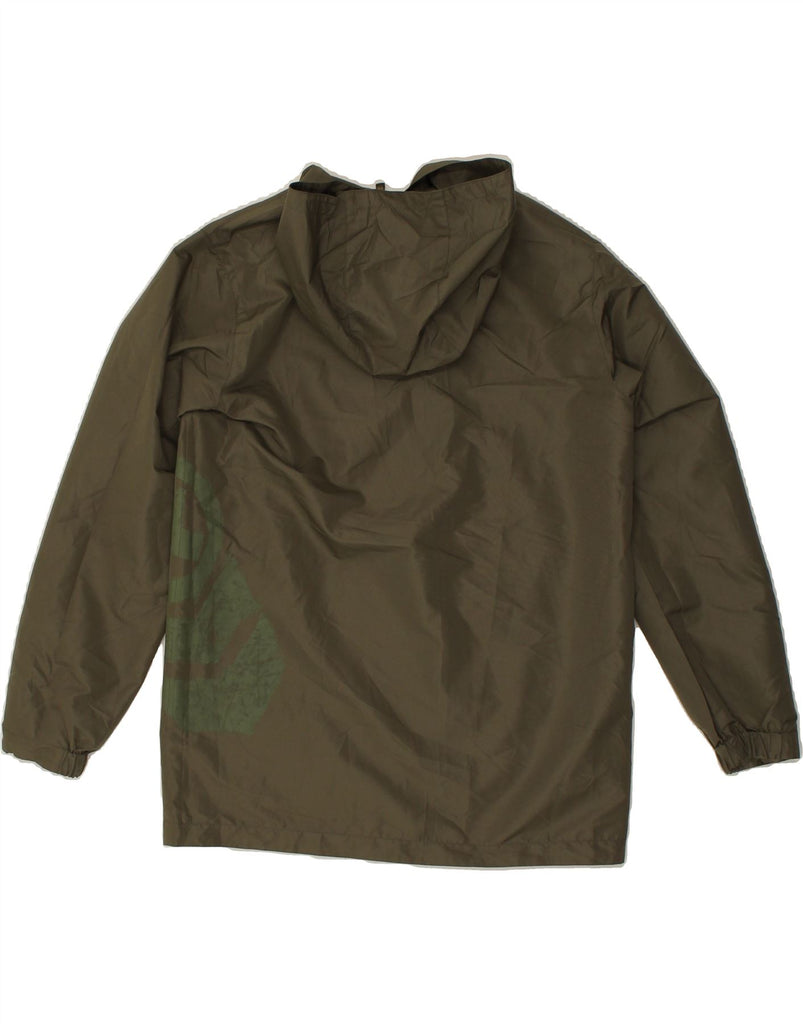 QUIKSILVER Boys Hooded Reversible Rain Jacket 13-14 Years Khaki Polyester | Vintage Quiksilver | Thrift | Second-Hand Quiksilver | Used Clothing | Messina Hembry 