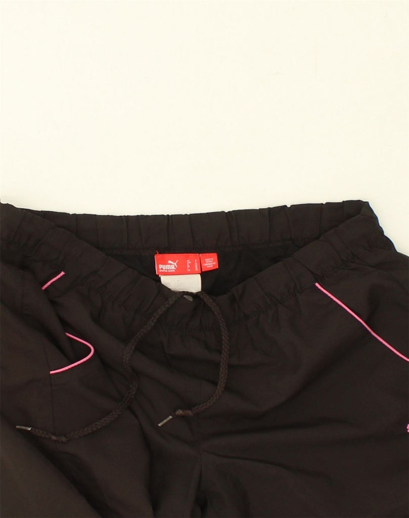 PUMA Womens Tracksuit Trousers UK 10 Small Black Polyester | Vintage Puma | Thrift | Second-Hand Puma | Used Clothing | Messina Hembry 