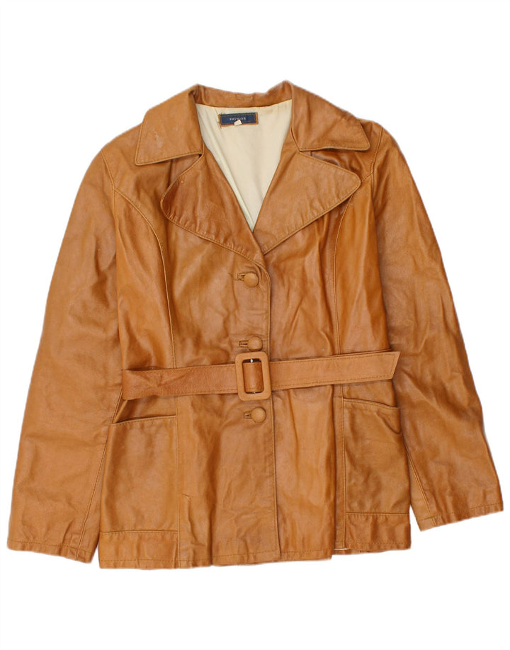 Bayside Womens Leather Jacket UK 14 Large Brown Leather