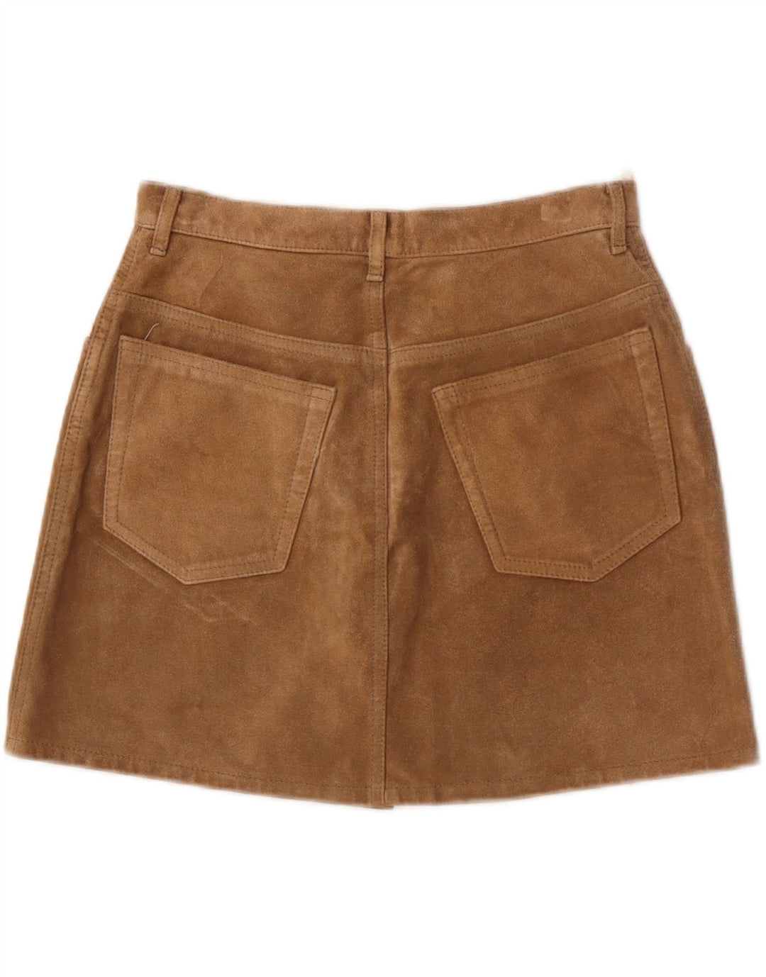 Sisley Womens Suede Mini Skirt IT 44 Medium W28 Brown Leather
