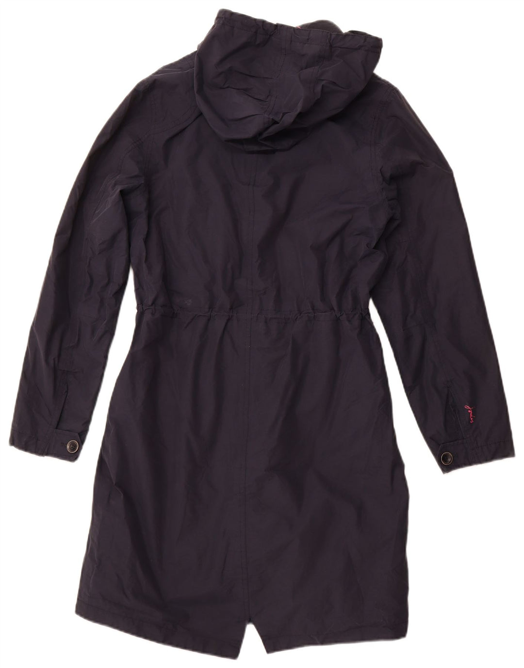 Joules Womens Hooded Raincoat UK 12 Medium Navy Blue Cotton