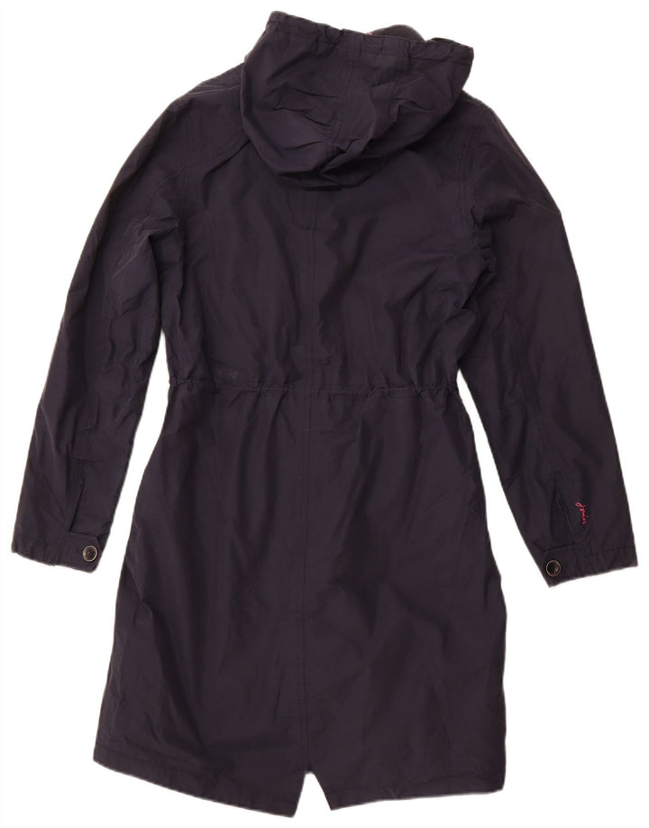 Joules Womens Hooded Raincoat UK 12 Medium Navy Blue Cotton