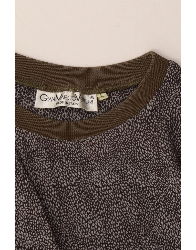 GIAN MARCO VENTURI Mens T-Shirt Top Large Grey Spotted Vintage Gian Marco Venturi and Second-Hand Gian Marco Venturi from Messina Hembry 
