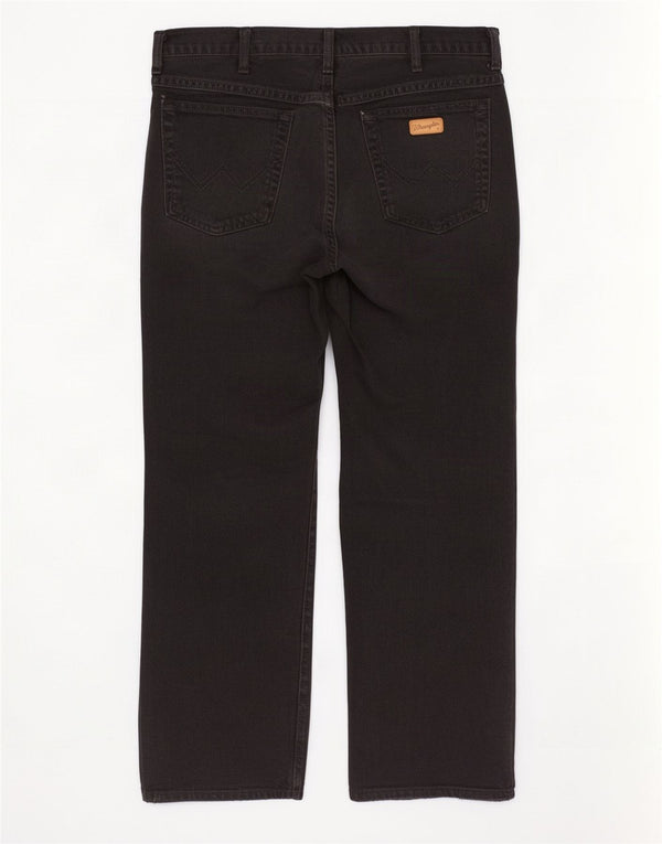 Wrangler Mens Texas Straight Jeans W35 L30 Black Cotton