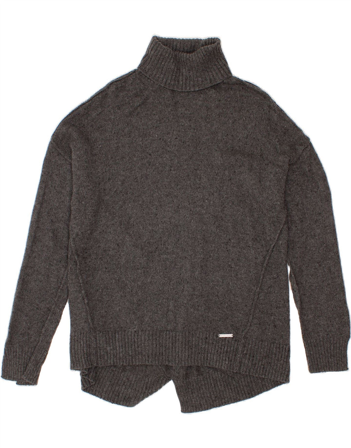 MICHAEL KORS Womens Roll Neck Jumper Sweater UK 16 Large Grey Acrylic Vintage Michael Kors and Second-Hand Michael Kors from Messina Hembry 