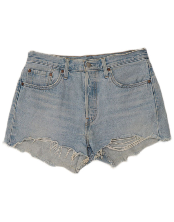 Levi's Womens 501 Denim High Waist Hot Pants W28 Medium Blue Cotton