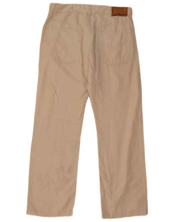 CALVIN KLEIN Mens Straight Casual Trousers W30 L29 Beige