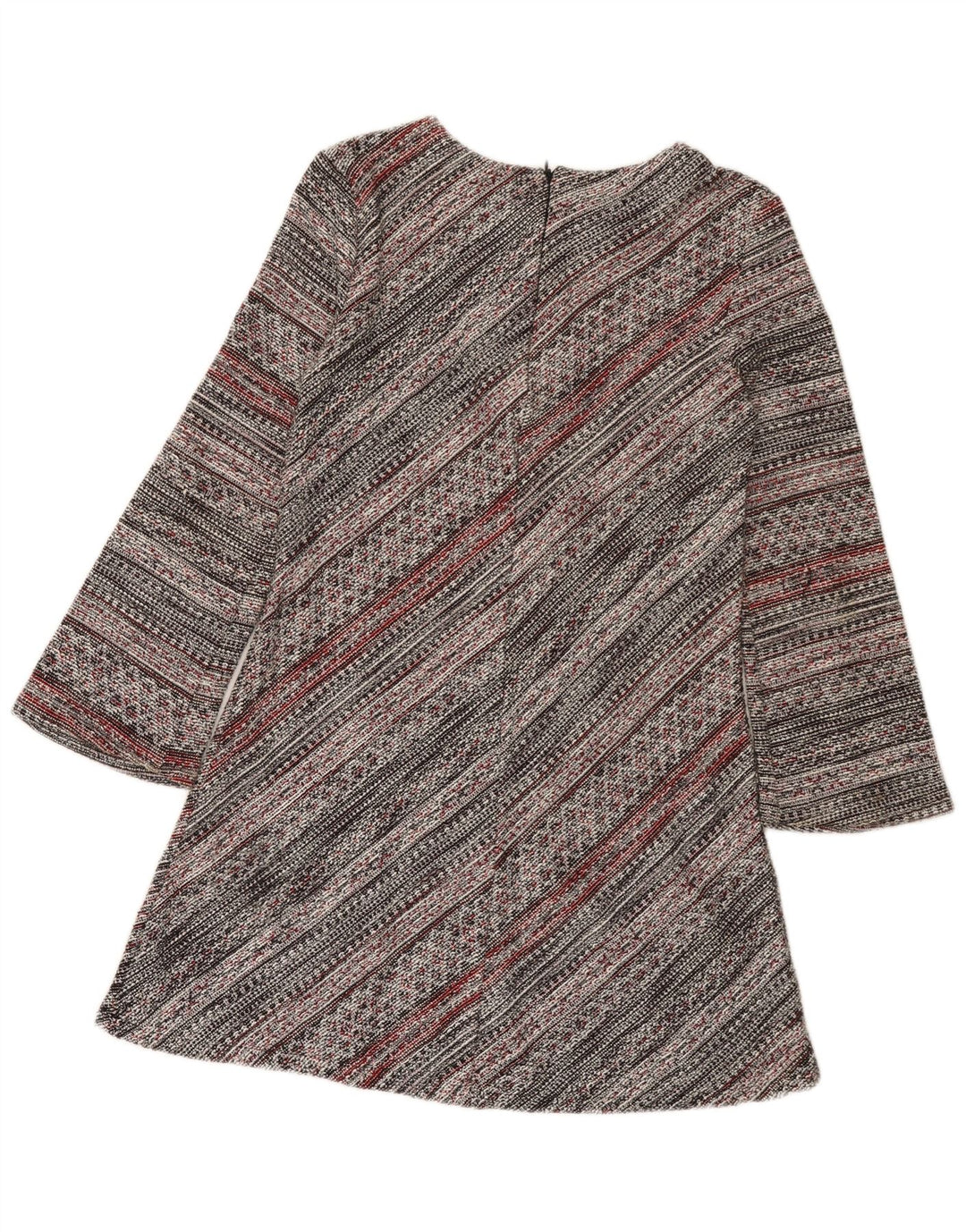 Zara Womens Long Sleeve A-Line Dress UK 12 Medium Multicoloured Striped