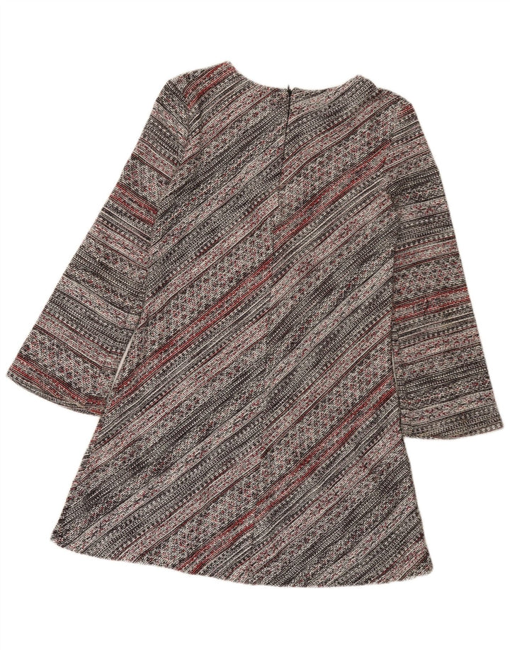 Zara Womens Long Sleeve A-Line Dress UK 12 Medium Multicoloured Striped