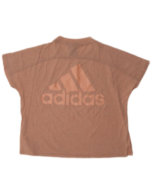 Adidas Womens Oversized Graphic T-Shirt Top UK 4/6 XS Pink