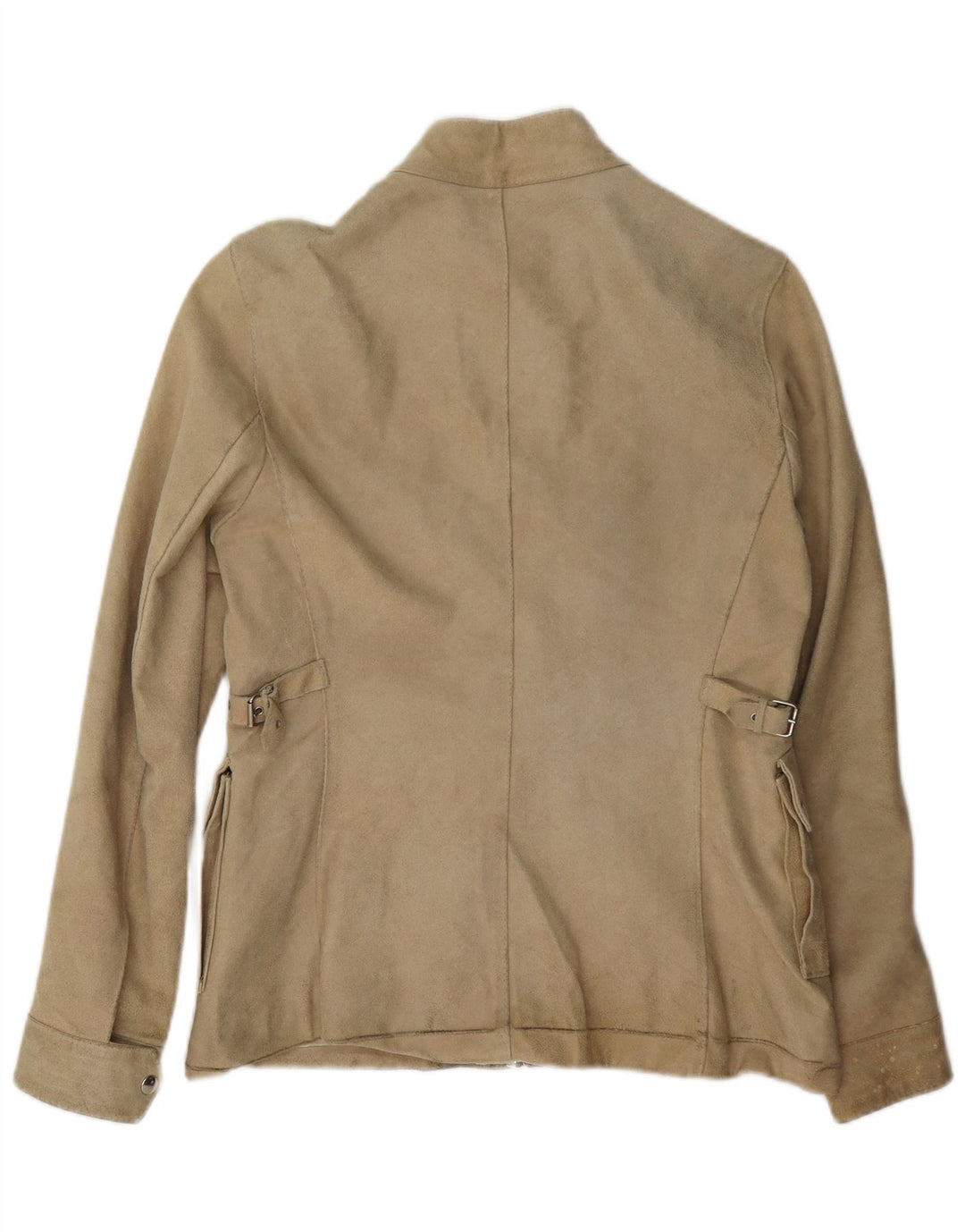 Vintage Womens Suede Jacket UK 14 Large Beige Leather