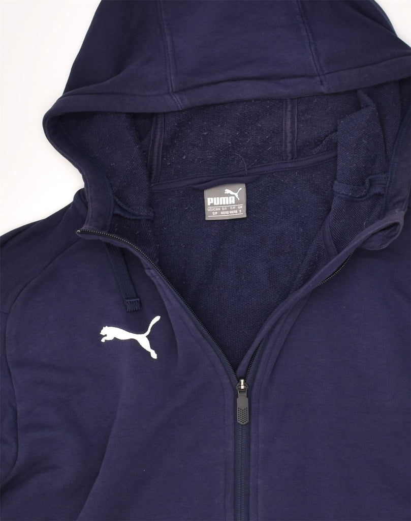 PUMA Mens Zip Hoodie Sweater Small Navy Blue Cotton | Vintage Puma | Thrift | Second-Hand Puma | Used Clothing | Messina Hembry 